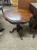 An inlaid pedestal wine table on tripod base