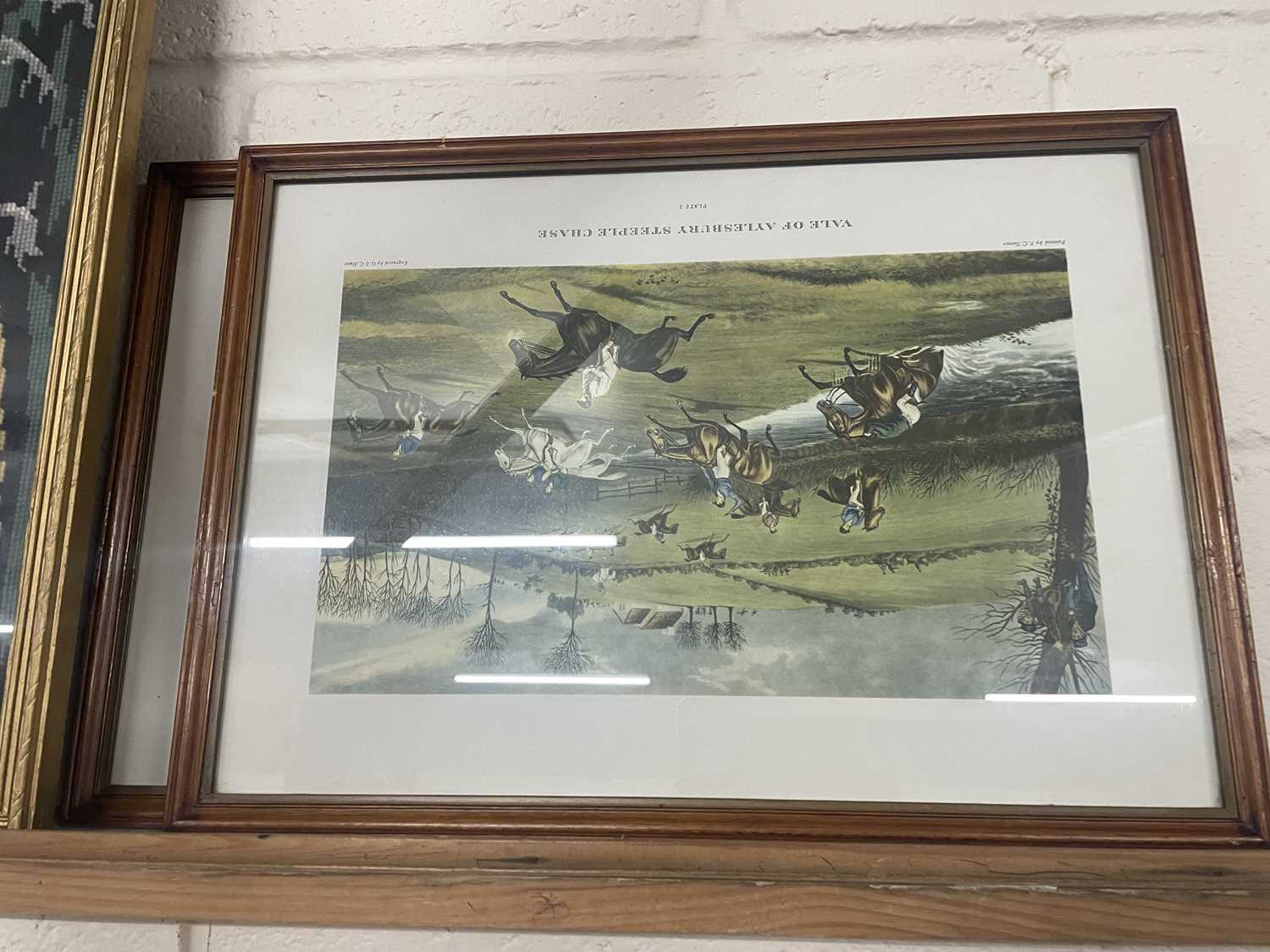 Four reproduction prints of the Vale of Asbury Steeplechase, engraved by G & C Hunt, framed and - Image 3 of 4