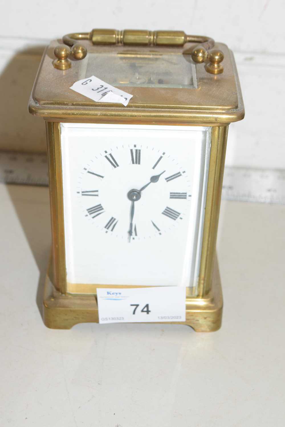 Small 20th Century French carriage clock in brass case