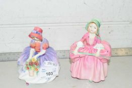 Two Royal Doulton figurines, Bo-Peep and Monica