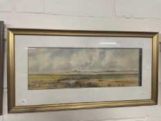 Frederick Henry Partridge - Saltmarsh landscape, watercolour -framed and glazed