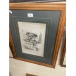 Pencil sketch of a puppy, framed and glazed