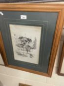 Pencil sketch of a puppy, framed and glazed