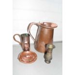 Mixed Lot: Various copper jugs and other items