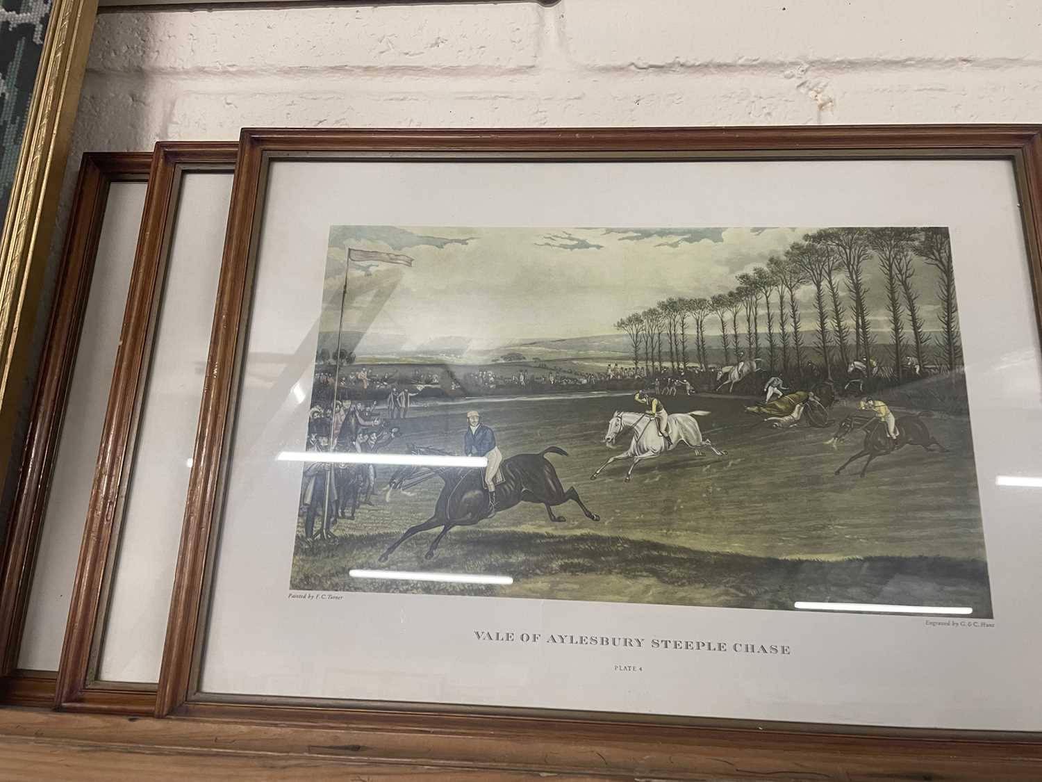 Four reproduction prints of the Vale of Asbury Steeplechase, engraved by G & C Hunt, framed and - Image 2 of 4