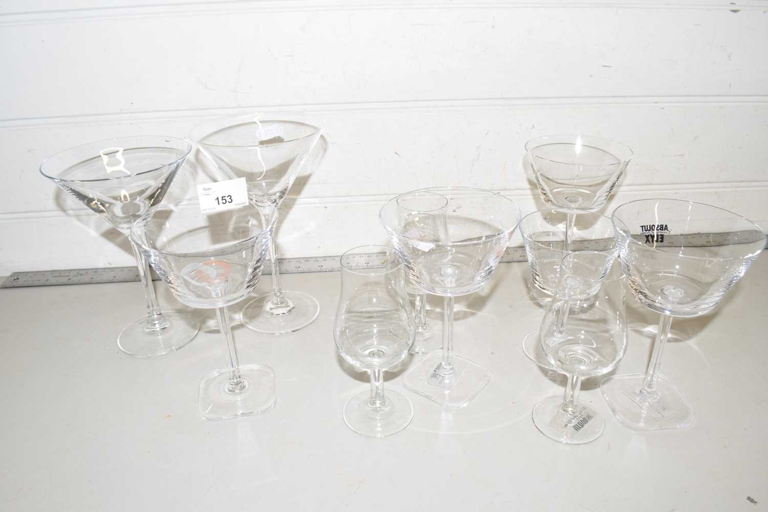 Collection of various urban bar glass wares