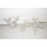 Collection of various urban bar glass wares