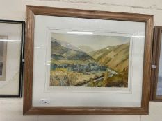 View of Batschkowo by R Navovsva, watercolour, glazed and framed