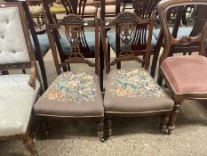 Pair of late Victorian tapestry covered side chairs