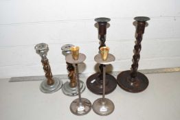 Three pairs of candlesticks