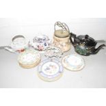 Mixed Lot: Various ceramics to include biscuit barrel, teapot, various saucers etc