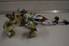 A collection of nine various Beswick birds