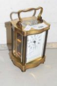 A French brass cased carriage clock