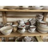 A pair of Royal Albert Old Country Rose tea cups and saucers together with other tea wares and mixed