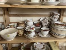 A pair of Royal Albert Old Country Rose tea cups and saucers together with other tea wares and mixed