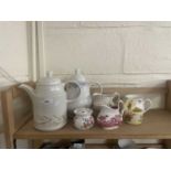 Two teapots, two milk jugs and a quantity of other ceramics
