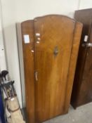 Retro walnut veneered single door wardrobe