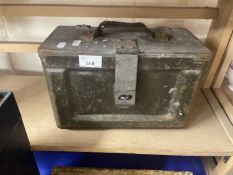 A lockable metal document box