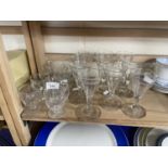 A quantity of glass ware to include eight custard cups and ten fortified wine glasses