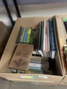 A box of books on assorted natural history and others