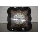 Late 19th Century French vineyard clock with inlaid case, the face signed Delaunay, Ruffe, 48cm