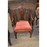 19th Century mahogany carver chair with pierced splat back