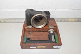 Cased precision level bearing makers mark Mechanism Ltd, Croydon together with a vintage motor