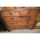 19th Century mahogany chest with two short over three long drawers, 103cm wide