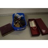 Box of various assorted costume jewellery and other items