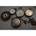 Mixed Lot: Various silver and base metal cased pocket watches for repair