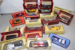 Boxed models of yesteryear toy cars and others