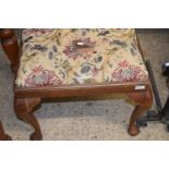 Georgian style footstool with tapestry covered top
