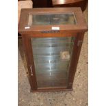 Small glazed shop display cabinet, 37cm wide