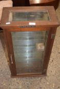 Small glazed shop display cabinet, 37cm wide