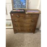 Georgian mahogany five drawer chest, 99cm wide