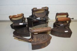 Collection of various vintage box irons