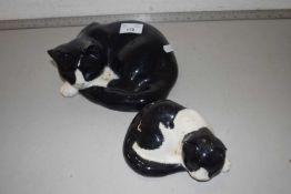 Two Mike Hinton models of sleeping cats