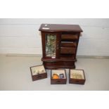 Small multi drawer jewellery cabinet and contents