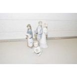 Two Lladro figures and a further Nao figure of a baby (3)