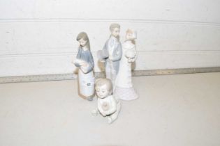 Two Lladro figures and a further Nao figure of a baby (3)