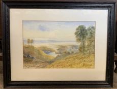 British School, 20th century, Scottish coastal view, watercolour, indistinctly signed, 9.5x14ins,
