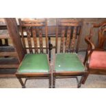 Pair of oak barley twist framed chairs