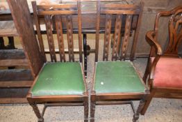 Pair of oak barley twist framed chairs