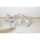 Mixed Lot: Continental porcelain to include various Dresden reticulated bowls and trinket boxes