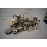 Mixed Lot: Various silver plated tea wares and other items