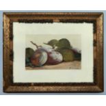 Attributed to Nelius 'Nel' Gronland (German, 1859-1918), fruit still life, oil on porcelain, signed,
