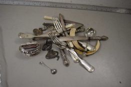 Mixed Lot: Various assorted cutlery, table lighter etc