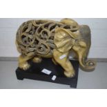 Modern abstract resin model of an elephant