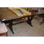 Reproduction dark oak refectory table, 183cm wide