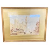 Continental School, 20th century, Middle Eastern / market scene, watercolour, 12x16ins, indistinctly